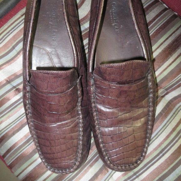 ❤️COLE HAAN Brown Croc Embossed Leather Loafer Driving Shoes Size 12 D main image 9